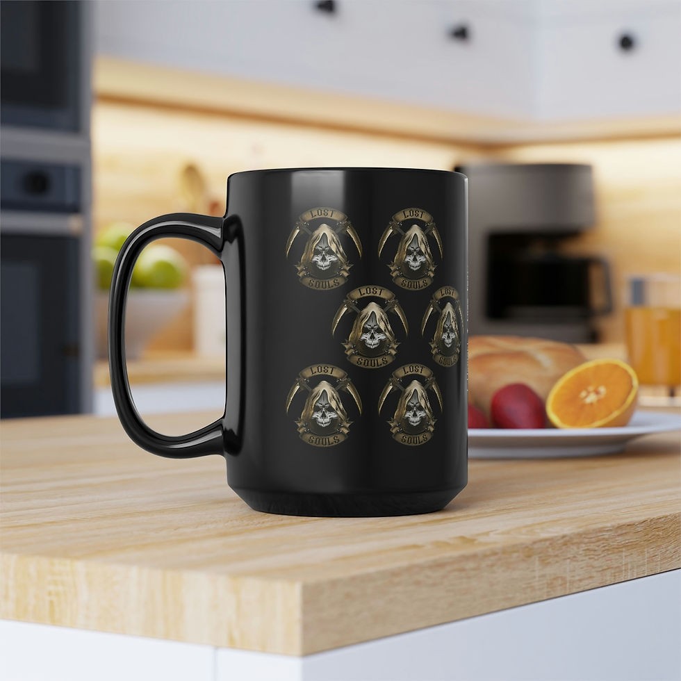 Thumbnail: Multi Lost Souls Logo Black Mug, 15oz