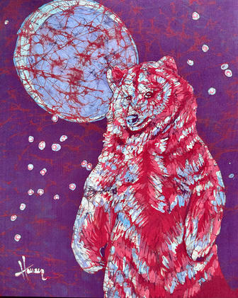 Bear batik, ursa major painting
