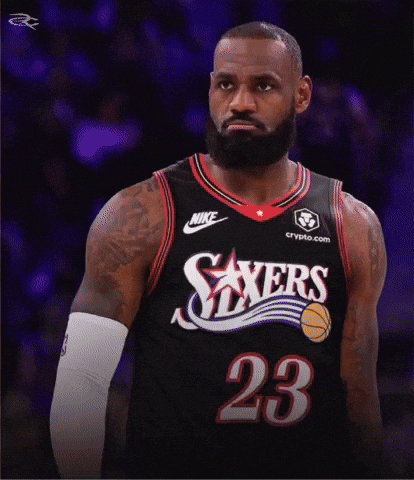 Gif shows fire burst over LeBron James in Sixers jersey