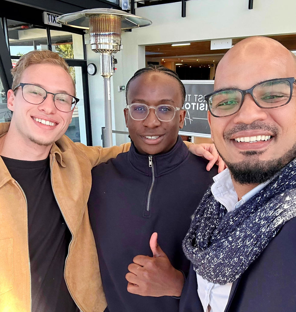 “When we sow into purpose, we often witness the harvest in moments we didn’t expect — a Sunday that turned into a divine appointment.” (Left:Matthias, Centre: Brendon, Right: Myself 'Rylen')
