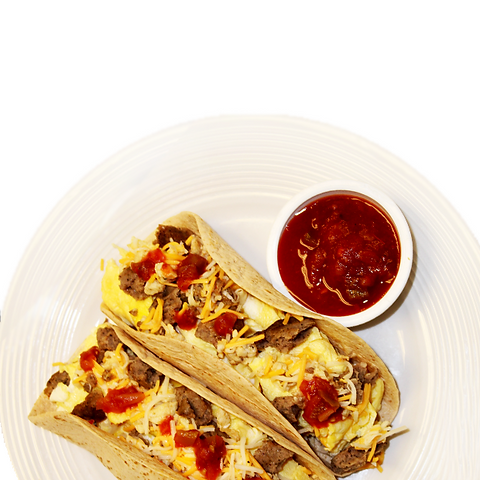 Carb Smart Breakfast Tacos Egg White Turkey Breast Scrambled Egg Tortilla Low Carb Healthy Meal Prepared Meal Healthier Choice Alternative