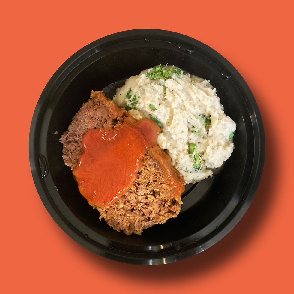 Meatloaf w Cauliflower & Broccoli Mash