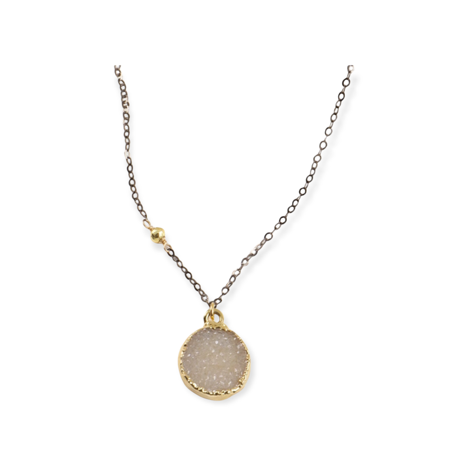 Druzy Night Moon Necklace