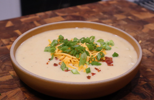 Loaded Baked Potato + Cauliflower Soup