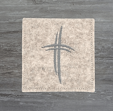 Rosenkranztasche Beige meliert Kreuze Kommunion Erstkommunion swjate woprawjenje