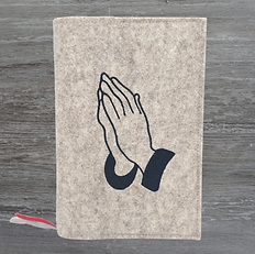 Wosadnik Wosadnikhülle Gotteslobhülle Beige meliert Betende Hände Erstkommunion Kommunion swjate woprawjene