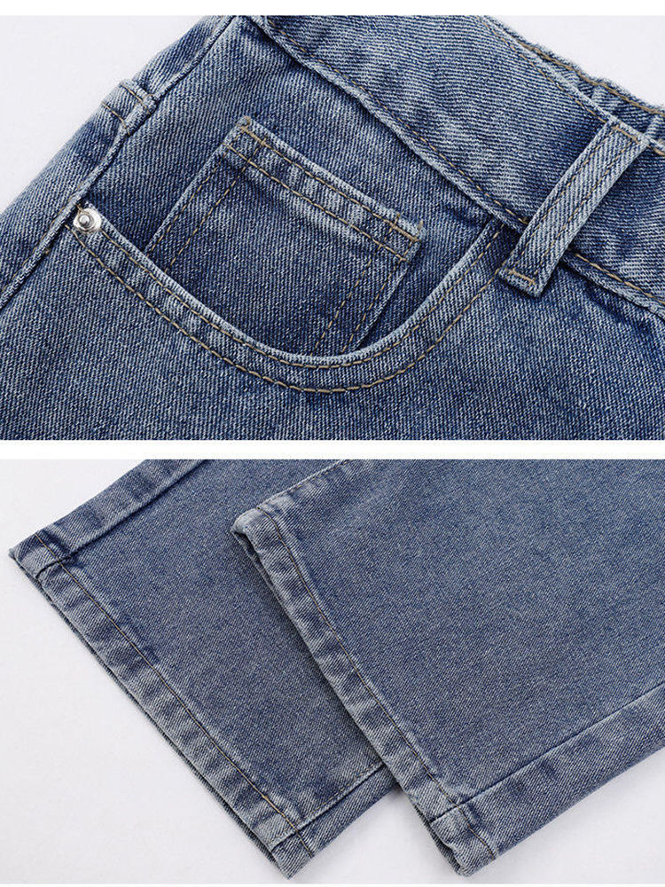 Miniatura: 2026 New Korean Men's Casual Long Jeans Classic Man Straight Denim Wide-leg Pant