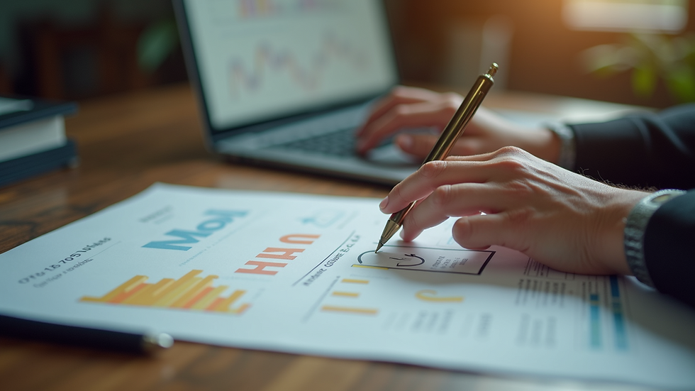 Close-up view of a person’s desk with podcast marketing materials