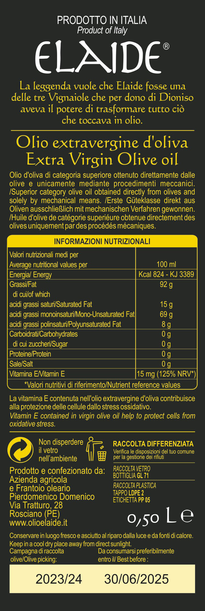 Miniatura: Olio Extravergine di Oliva               6 bottiglie da 0,50 litri