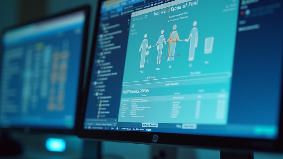 Close-up view of a computer screen showing EHR software interface