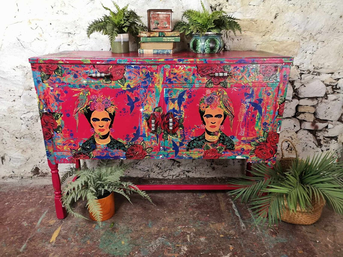 Frida Khalo hand painted Dresser