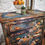 Thumbnail: Five-drawer distressed green/blue chest in Chinoiserie Style