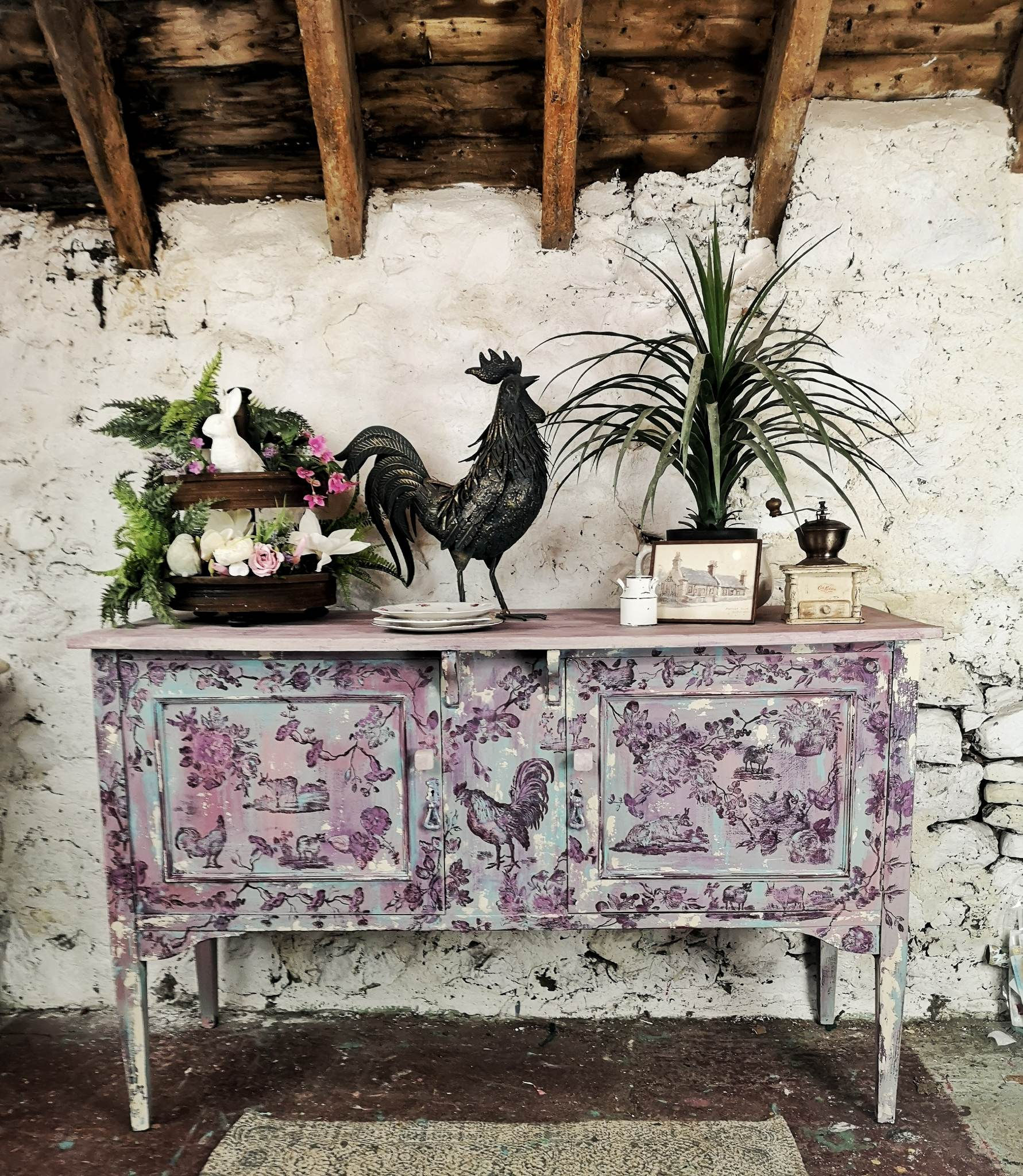 Marianne Vintage Bohemian Toile Sideboard