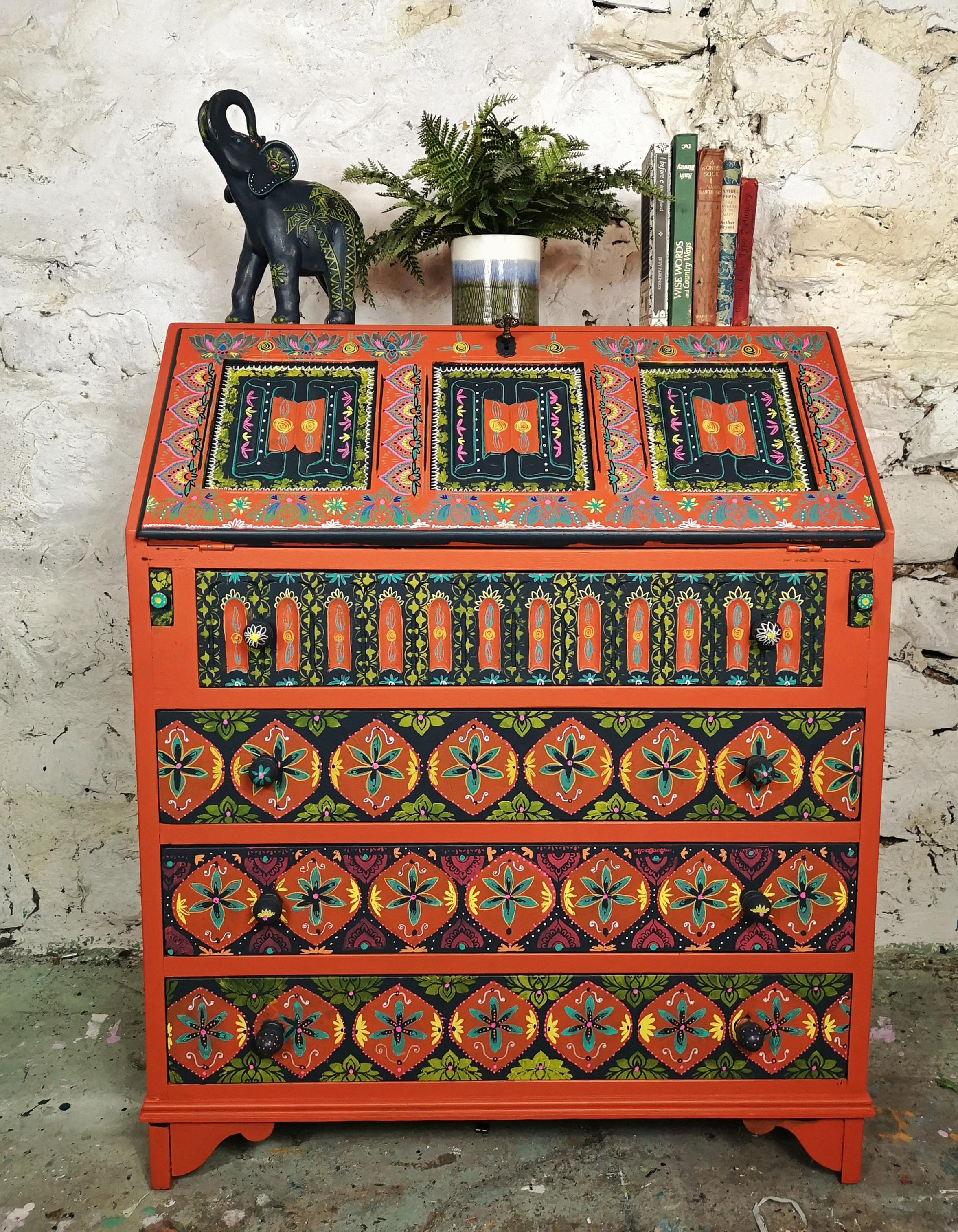 Clementine handpainted writing desk