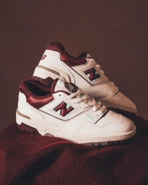 New Balance 550 White Burgendy