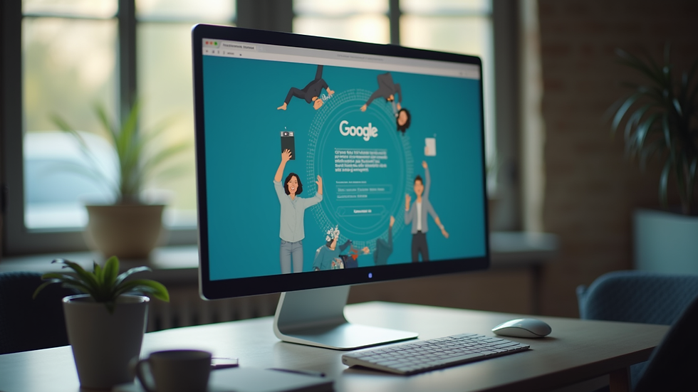 Eye-level view of a computer screen displaying Google Ads interface