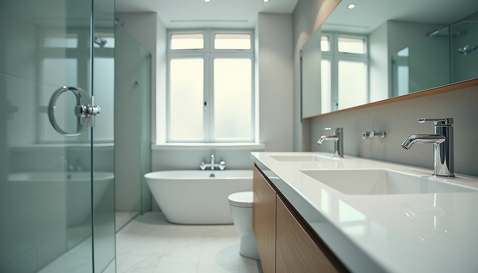 Modern remodeled bathroom with updated fixtures