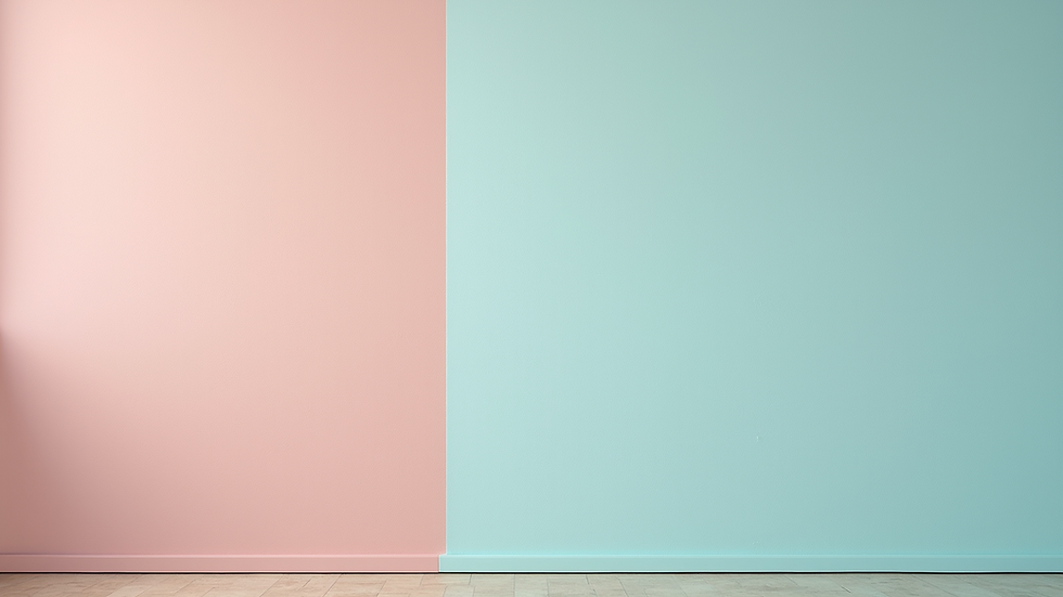 Close-up view of a painted wall with soft pastel colors