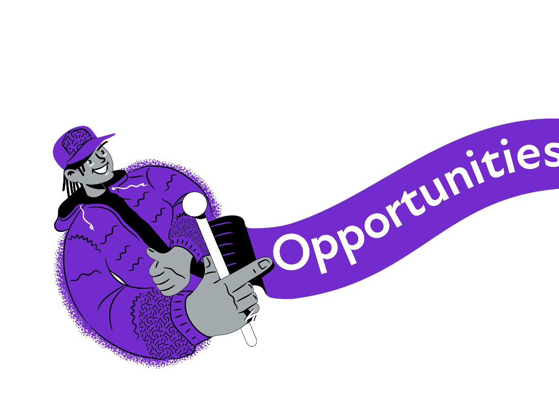 Person painting Opportunities banner