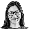 Smiling woman wearing glasses