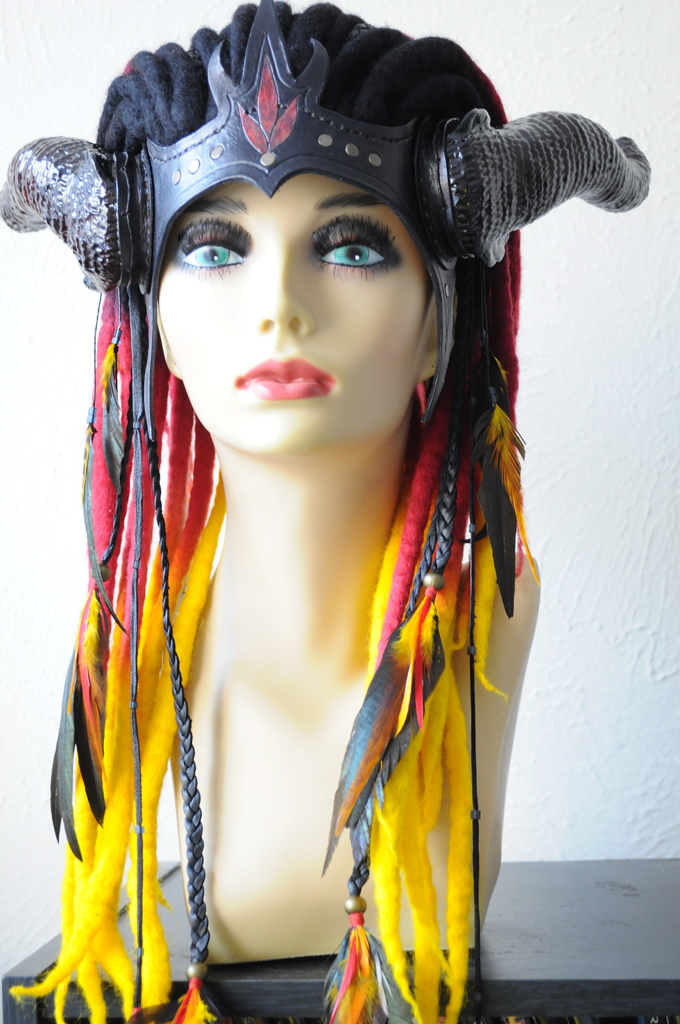 Thumbnail: Horned Headdress w/ Dreads.Elemental series (Fire)