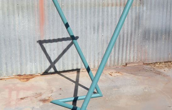zig zag metal table base sculptural steel