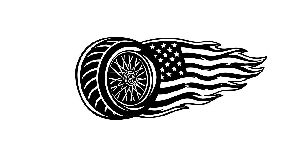Thumbnail: patriotic biker wheel magnet laser cut steel