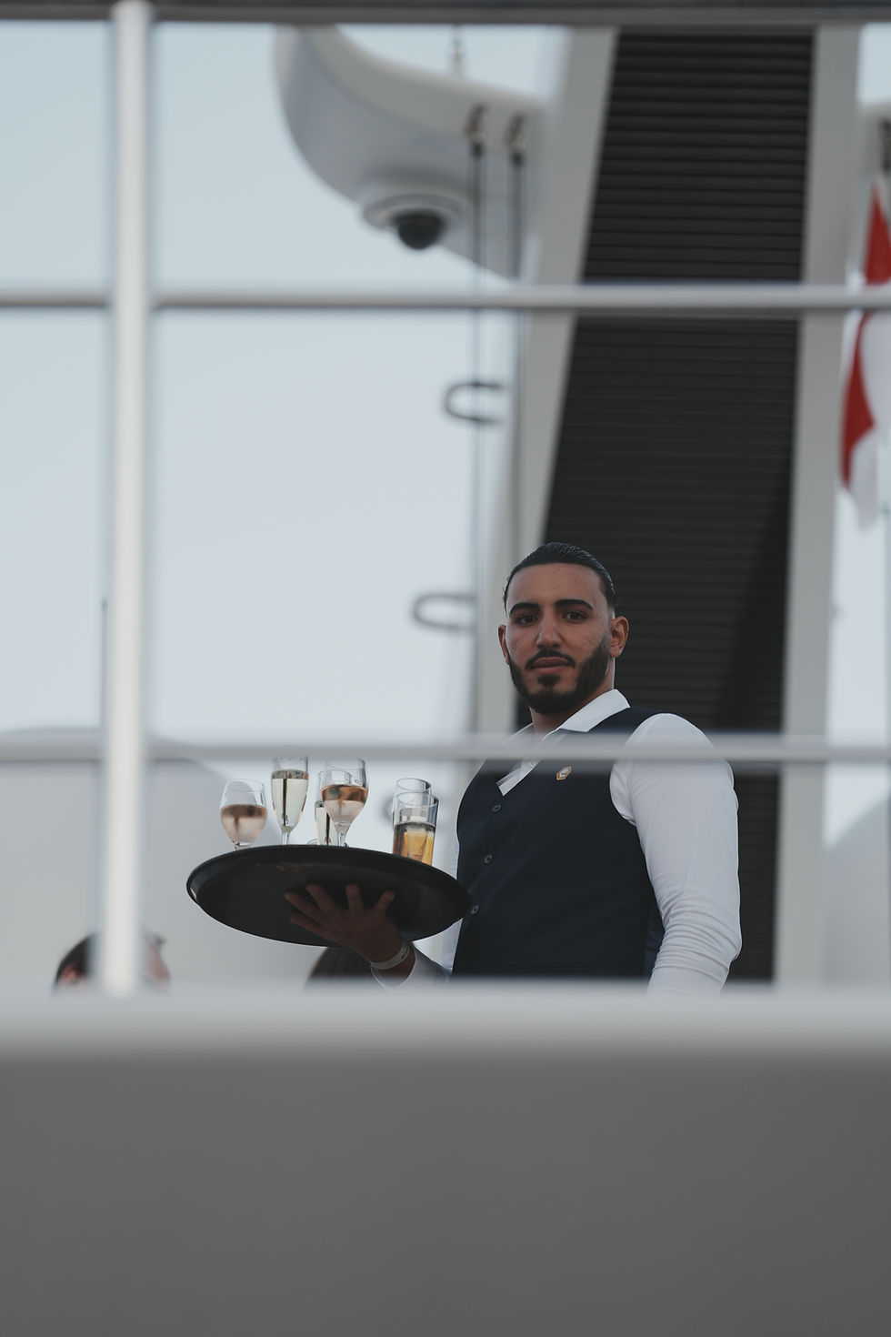 Smiling and professional waiter