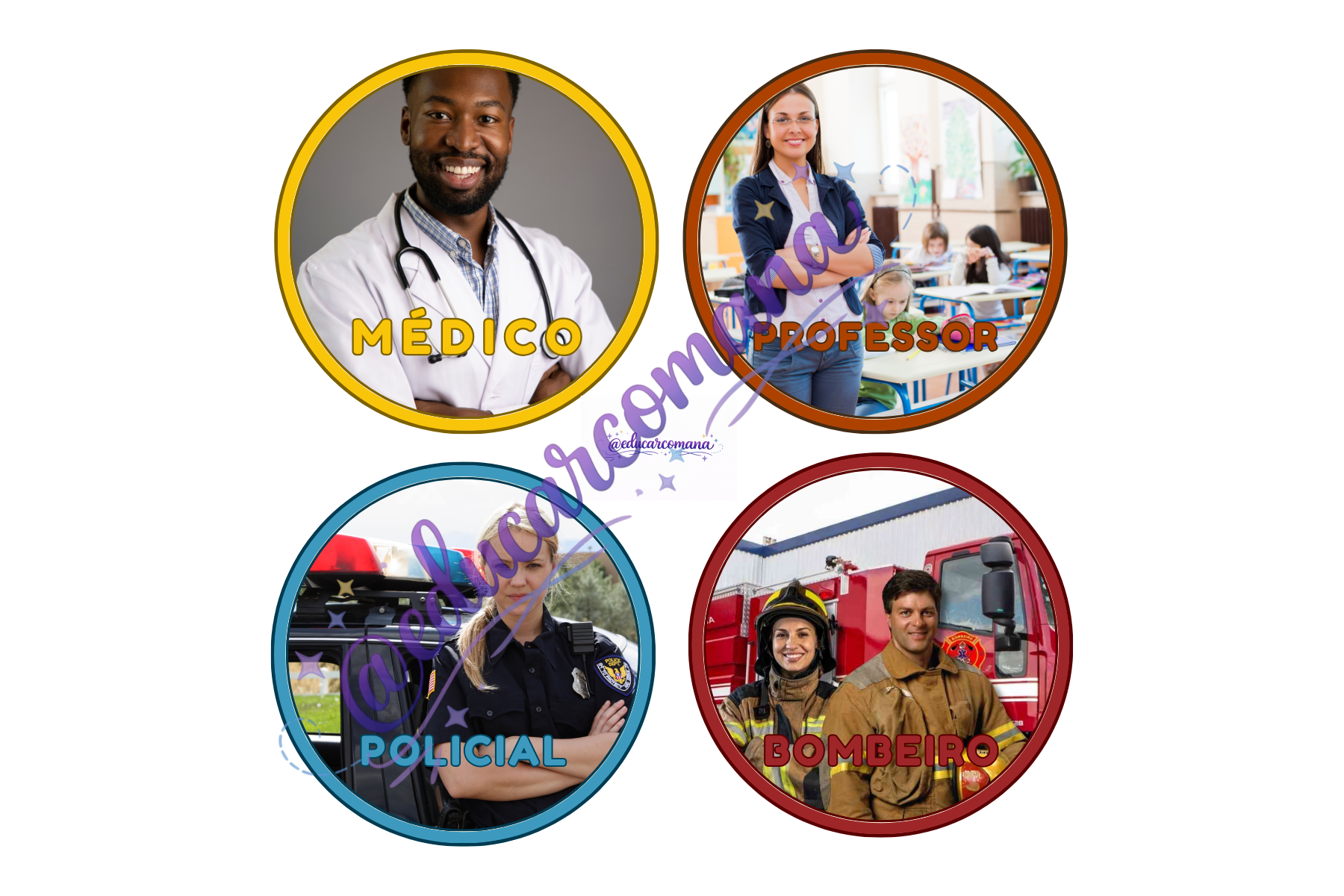 Fichas - Profissões (roda de conversa)