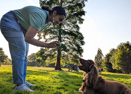 Mahima training a pup