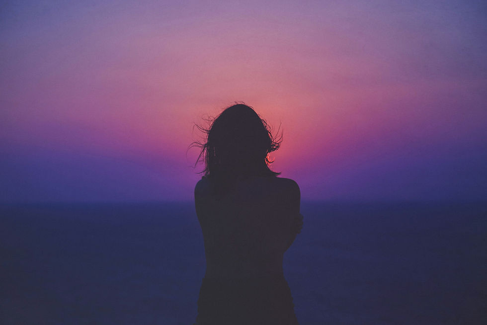 a woman at twilight