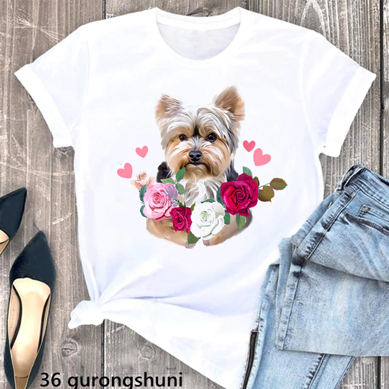 Thumbnail: French bulldog mom print white t shirt women dog lover tee shirt 