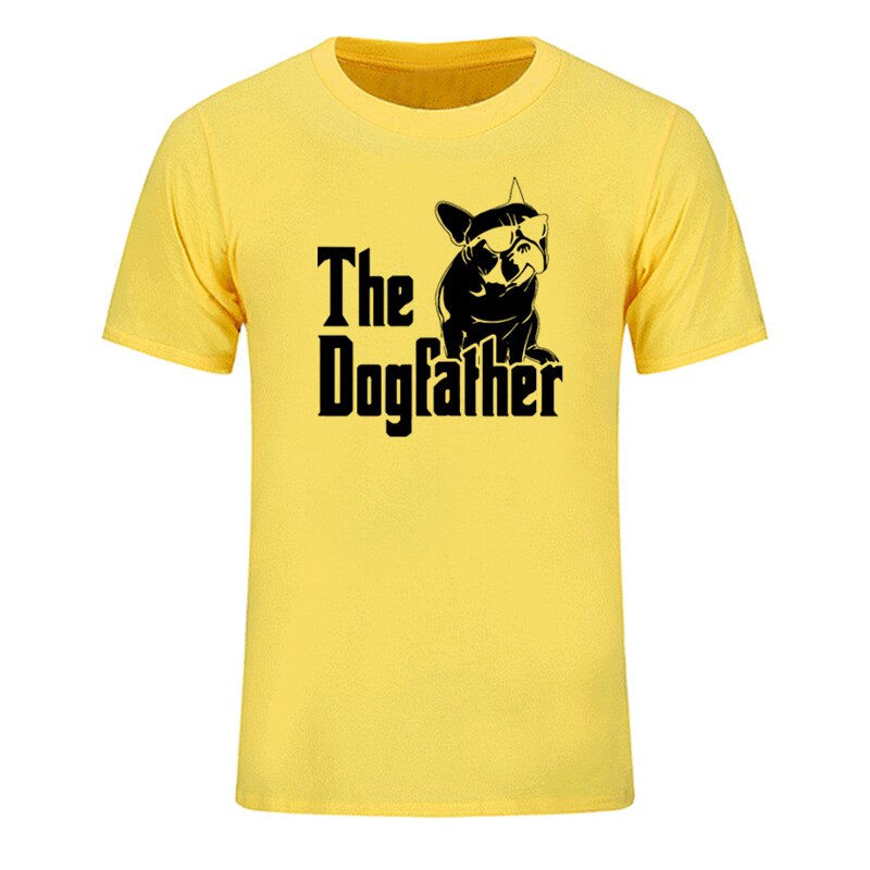 Thumbnail: The Dogfather Dog Dad French Bulldog Funny T Shirts Men  Cotton Short Sleeve 