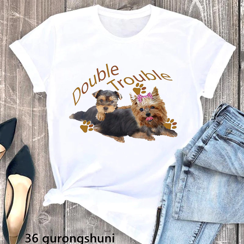 Thumbnail: French bulldog mom print white t shirt women dog lover tee shirt 