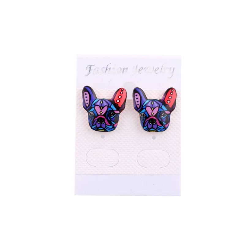 Thumbnail: S Fashion Colorful Stud Earrings French Bulldog Earrings  Stud Earrings 