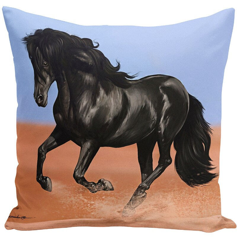 Thumbnail: Throw Pillow Bts Case 45x45 Animal Print War White Horse Cushion Cover 