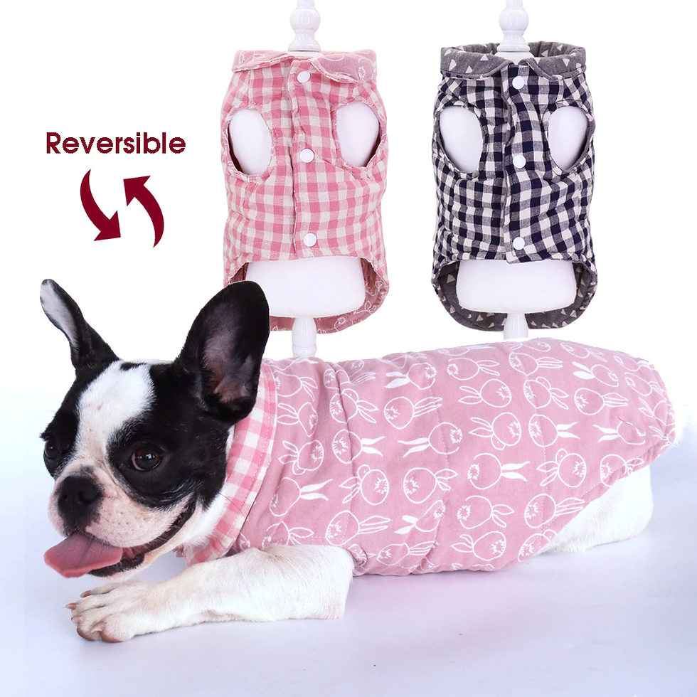 Dog Clothes for Small Dogs Winter Warm Plaid Pet Jackets Coat French Bulldog