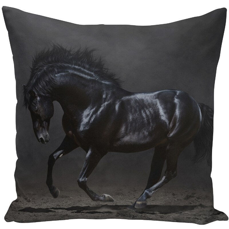 Thumbnail: Throw Pillow Bts Case 45x45 Animal Print War White Horse Cushion Cover 