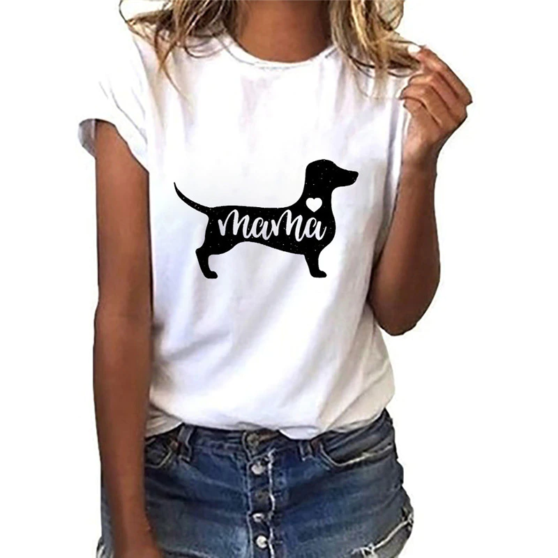 Thumbnail: Ladies T-shirt Funny Dabbing Dog Print French Bulldog Fashion Female T-shirt