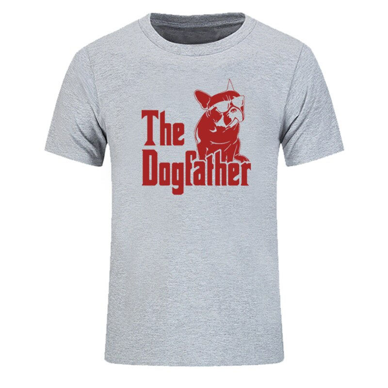 Thumbnail: The Dogfather Dog Dad French Bulldog Funny T Shirts Men  Cotton Short Sleeve 