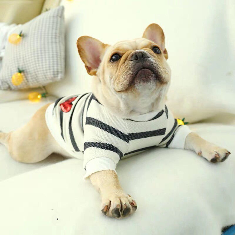 Thumbnail: Pet Clothes Striped Hoodie French Bulldog Hoodies Teddy Clothes  Clothes 