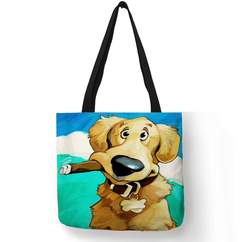 Thumbnail: Shopping Tote  Dog Print Women Lady Fashion Folding Reusable  Bags