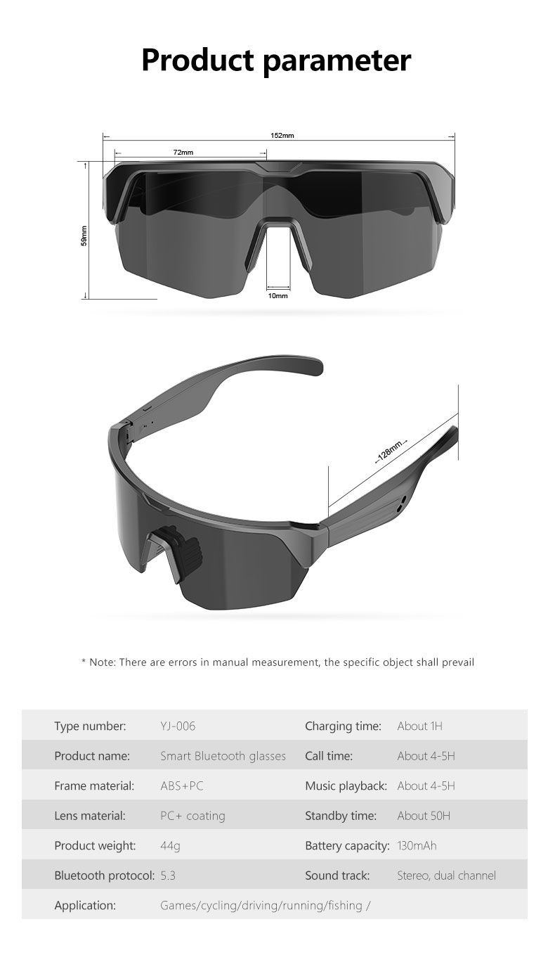 Thumbnail: Smart Bluetooth 5.3 Glasses For Listening To Music/Phone Calls/Cycling/Sports He