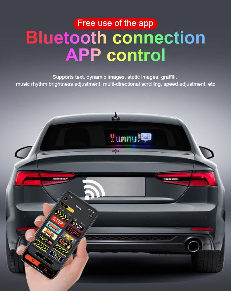 Thumbnail: RGB LED Car Sign Animation LED Matrix Pixel Panel DIY Programmable Bluetooth App