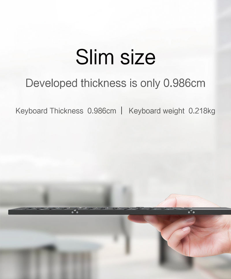 Thumbnail: Korean English Mini Portable Folding Keyboard Wireless Bluetooth Keyboard For IO