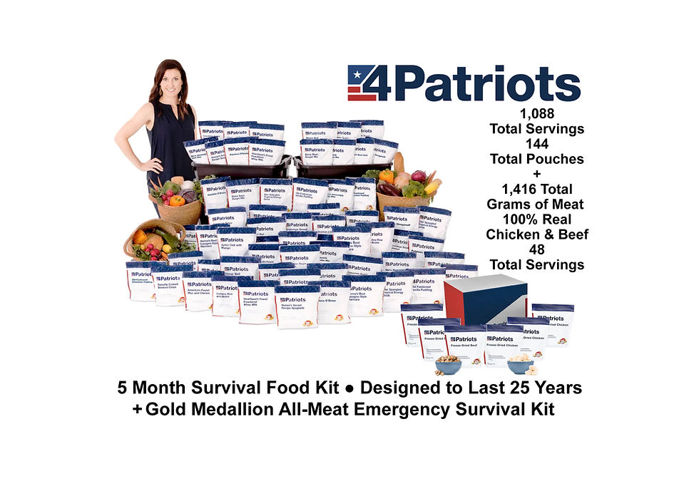 4Patriots 5 Month Survival Food KitPlus All-Meat Emergency Survival Kit Raffle 26-051