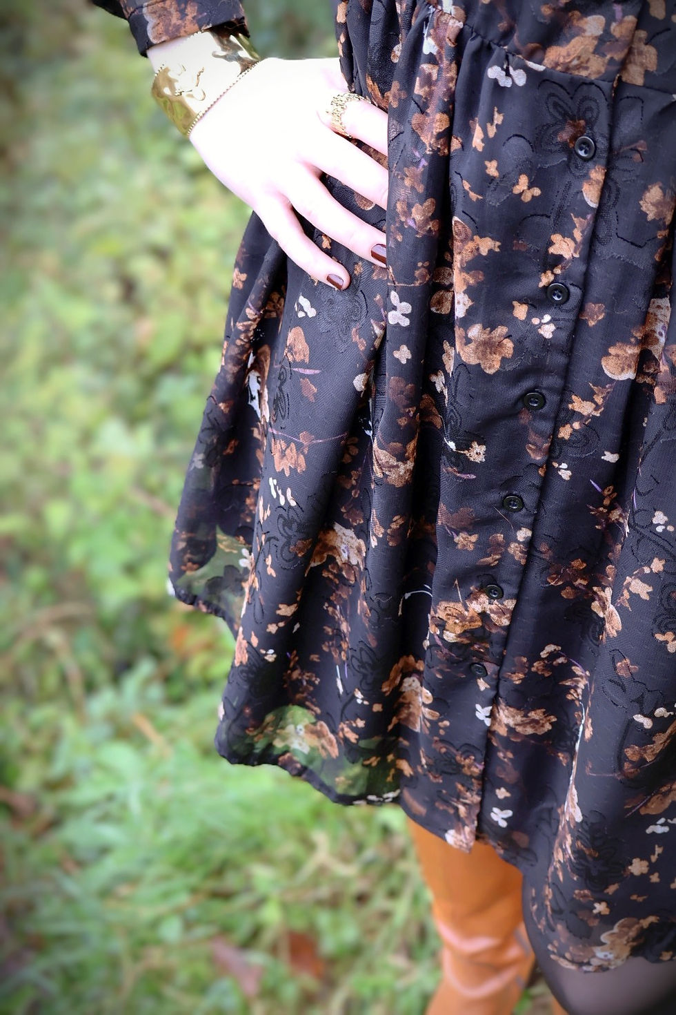 Miniature : Robe Courte Chemise Noir et Marron