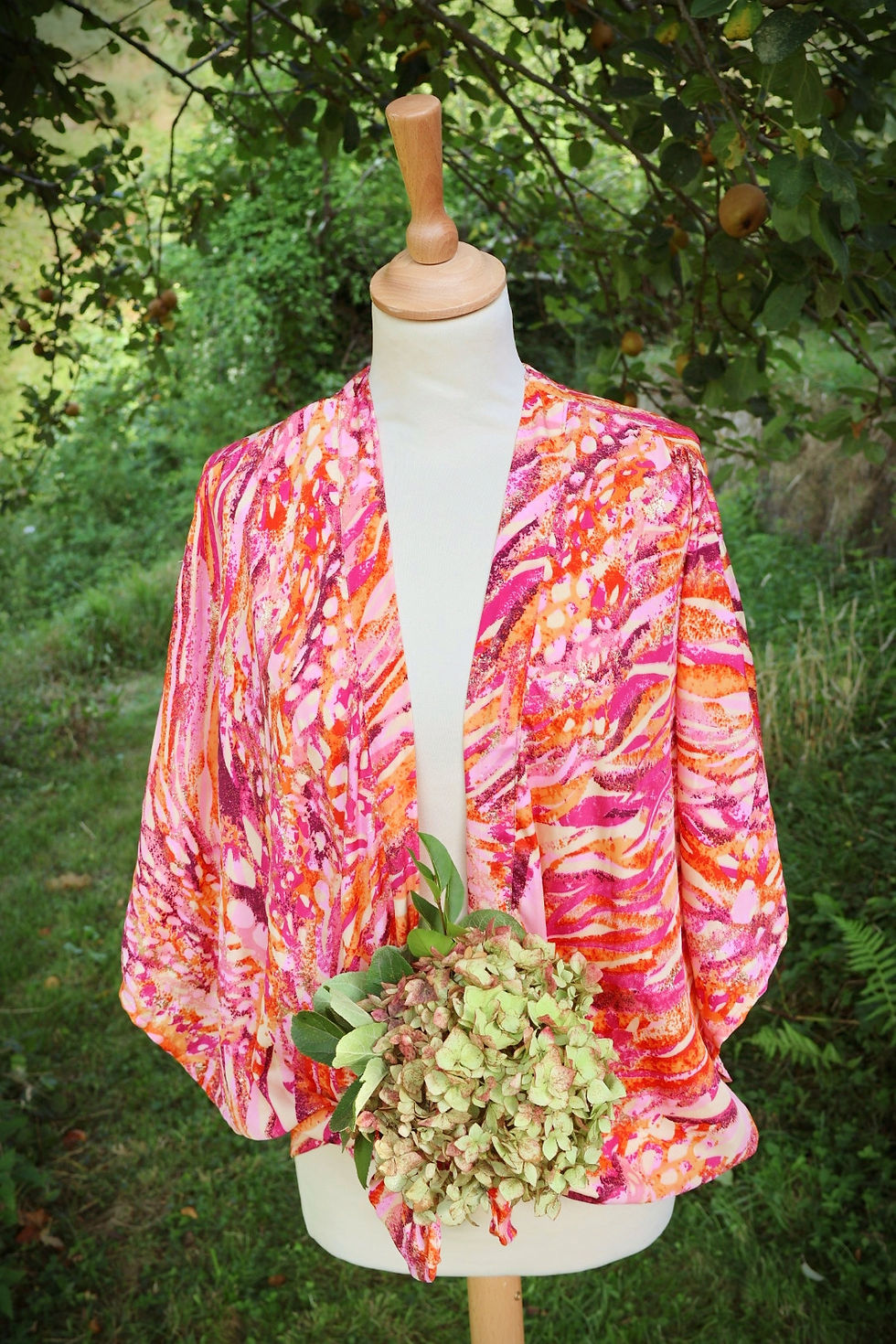 Miniature : Veste Kimono Large Rose Imprimée