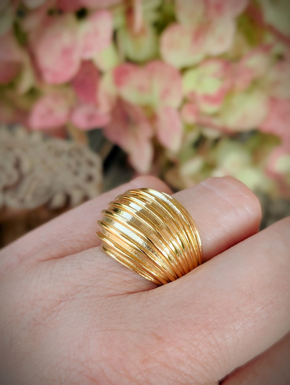 Miniature : Bague Boule Dorée Vintage