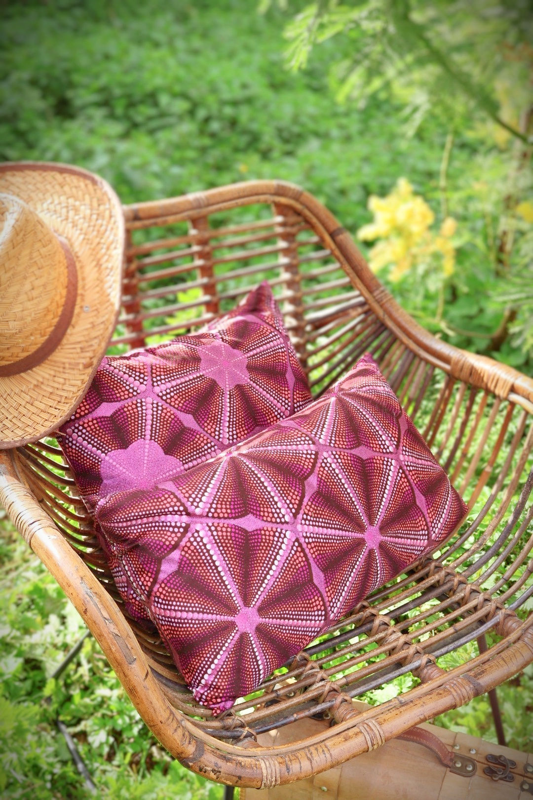 Coussin Rectangulaire Wax Mauve et Violet